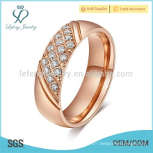 Women rose gold diamond wedding band ring,rose gold topaz ring jewelry